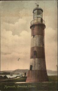 Plymouth UK Smeaton Tower Lighthouse c1910 Postcard #6