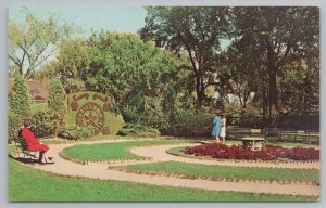 Dearborn Michigan~Floral Clock~Greenfield Village~Vintage Postcard 