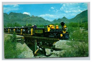 Vintage 1960 Postcard Old Tucson Amusement Park Wood Burning Locomotive Arizona