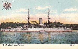 Postcard US Battleship Illinois