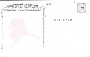 Postcard Busy Fourth Avenue in Anchorage, Alaska