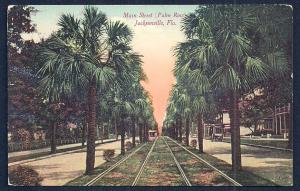 Main Street Palm Row Jacksonville Florida unused c1910's