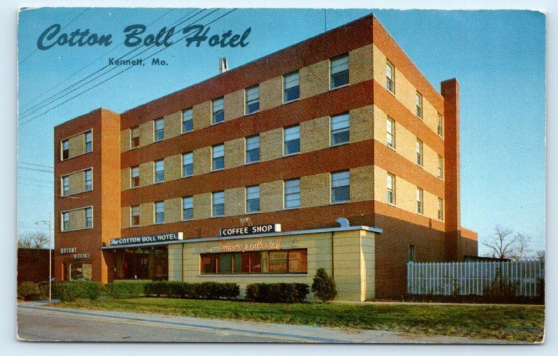 KENNETT, MO Missouri ~ Roadside COTTON BOLL HOTEL & Coffee Shop 1961 Postcard