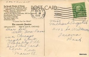 1939 Romantic Ivanhoe Restaurant CHIICAGO IL artist impression postcard 11554