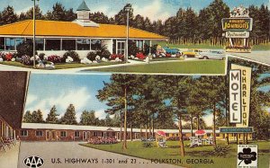 CHARLTON MOTEL Folkston, Georgia Roadside Howard Johnson's 1963 Vintage Postcard
