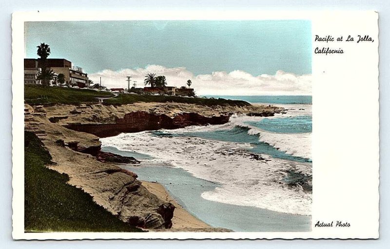 RPPC LA JOLLA, CA California~ PACIFIC OCEAN SCENE 1972 San Diego County Postcard