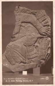 Vintage Postcard M.N. Relieve Azteca Mexico Painting Artwork Sculpture 