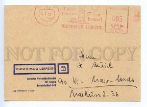 289975 EAST GERMANY 1972 Buchhaus Leipzig Postage meter postal card