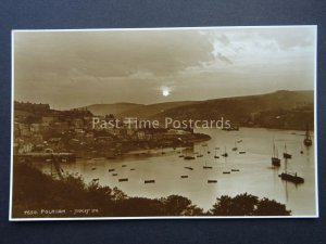 Cornwall POLRUAN Fishing Village HARBOUR & SUNSET c1923 RP Postcard by Judges