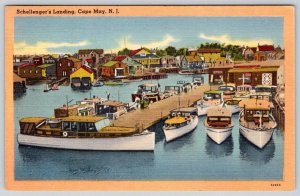 1951 SCHELLENGER'S LANDING CAPE MAY NEW JERSEY VINTAGE RICKER'S LINEN POSTCARD