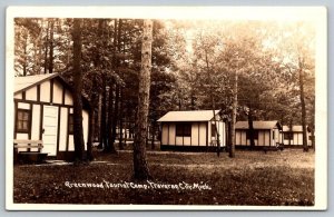 RPPC  Greenwood Tourist Camp  Traverse City  Michigan   Photo Postcard  c1930