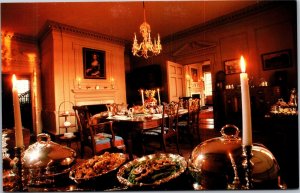 Postcard VA Charles City Shirley Plantation - dining room