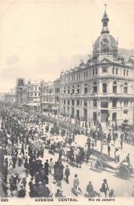 RIO DE JANEIRO BRAZIL~AVENIDA CENTRAL~MILITARY PARADE~A RIBEIRO #220 POSTCARD