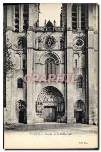 Old Postcard Senlis (Oise) Facade of the Cathedral