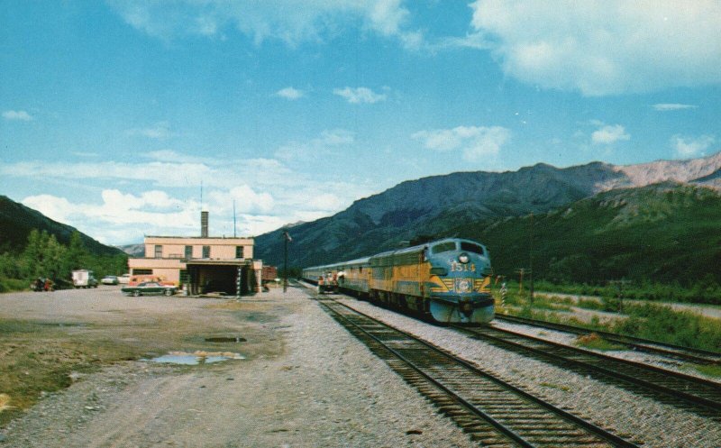 Vintage Postcard Mt. McKinley Park Route The Alaska Railroad Park Station Daily