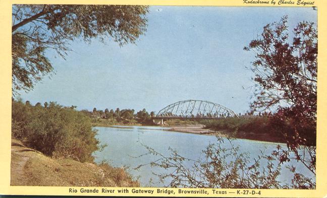 Rio Grande River with Gateway Bridge - Brownsville TX, Texas