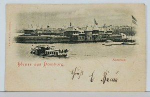 Germany Gruss aus Hamburg Alsterlust 1898 Postcard J12