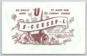 Stratton Colorado~Church of God Sunday School Reminder~Rev Fred Bruner~1955 PC