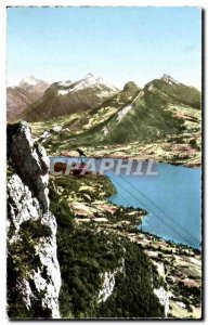 Old Postcard Lac D Annecy Telepherique du Mont Veyrier and mountain views Bauges