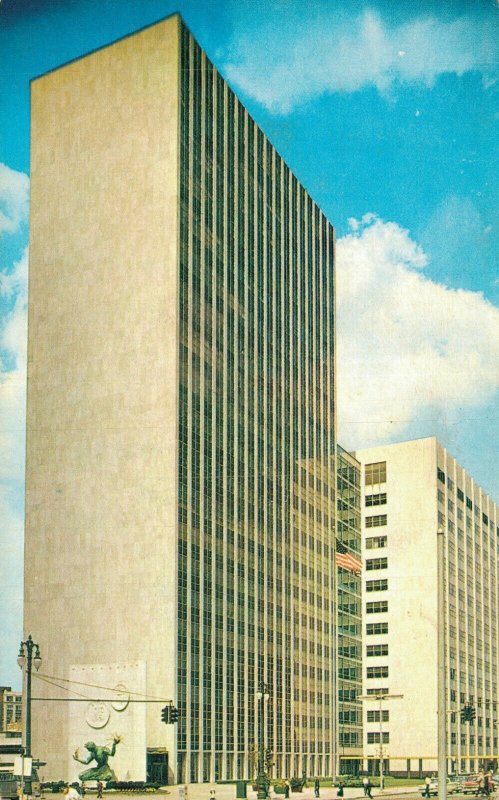 USA City County Building Detroit Michigan Vintage Postcard 07.90