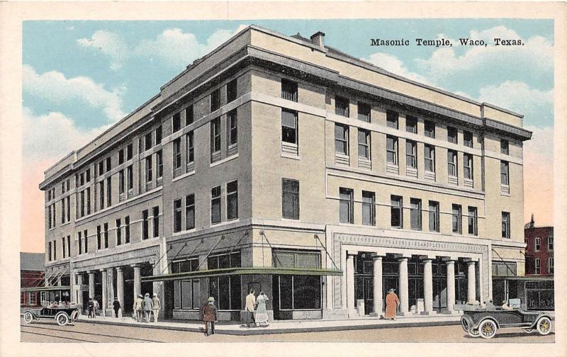 B12/ Waco Texas Tx Postcard c1920s Masonic Temple Building 1