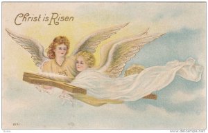 Christ is Risen, Jesus and angel flying, carrying cross, 00-10s