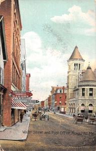 Augusta Maine Water Street Post Office Antique Postcard K101156 