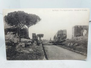 Roma Via Appia Antica Avanzi di Tombev Italy Vintage Postcard
