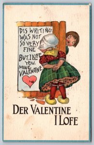 Der Valentine I Loff, Dutch Children, 1916 Solomon Brothers Greetings Postcard