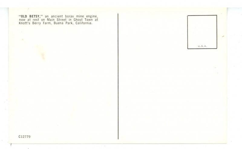 CA - Buena Park. Knott's Berry Farm, Old Betsy Borax Mine Engine