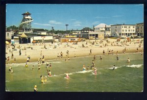 Old Orchard Beach, Maine/ME Postcard, Panoramic View Of Beach & Bathers, 1970!