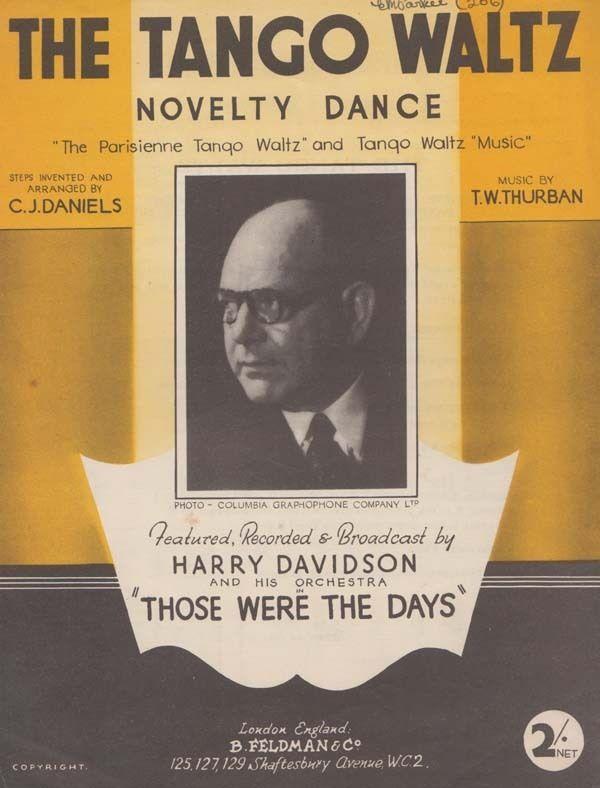 The Tango Waltz Harry Davidson 1940s Sheet Music