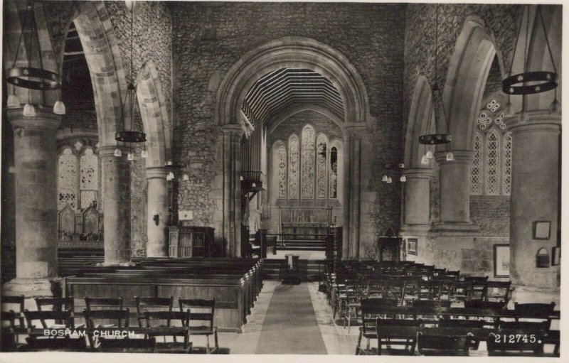 Sussex Postcard - Interior of Bosham Church    RS22471