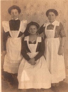 RPPC  1912  Named Pretty Girls  With Maids Outfit    Trimmed Postcard