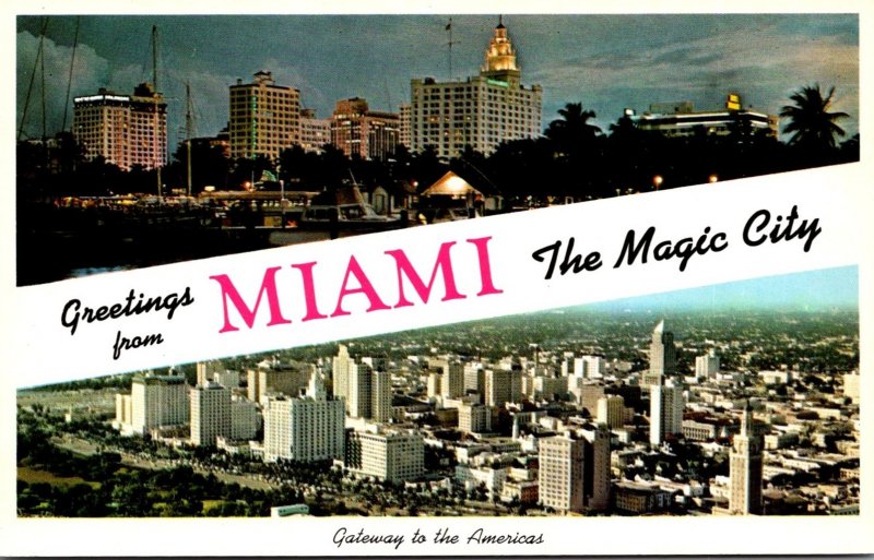 Florida Greetings From Miami The Magic City Showing Skyline