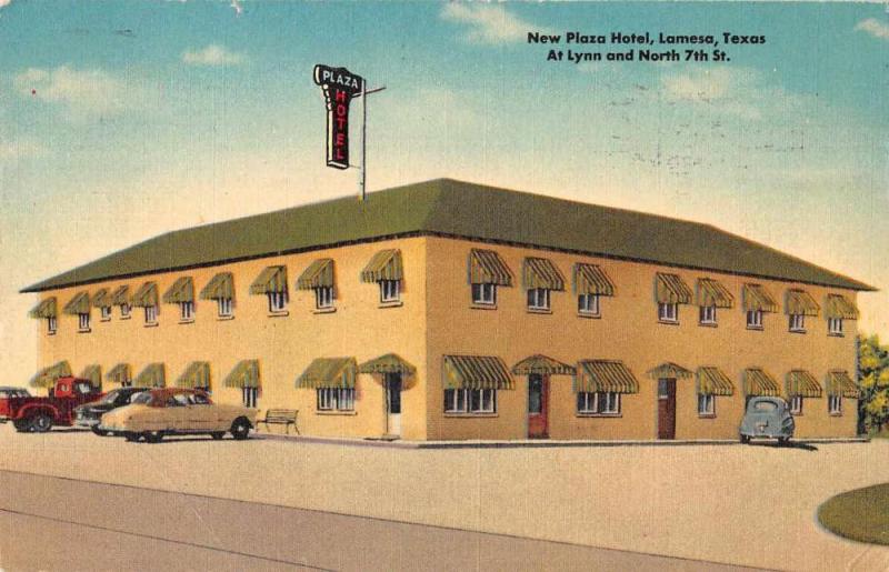 Lamesa Texas New Plaza Hotel Linen Antique Postcard J67093