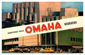 Postcard TRAIN STATION SCENE Omaha Nebraska NE AT6343