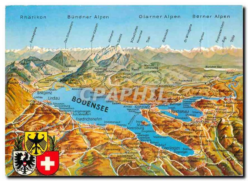 Modern Postcard Bodensee Rhätikon Bundner Alpen