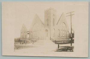 Hancock?* IA~Hattie's Church~Corner Tower,To Hilda Baustain of Minden RPPC c1910 