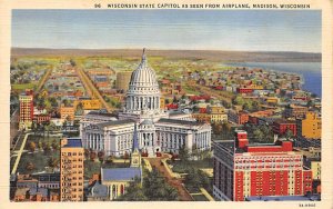 Wisconsin State Capitol Seen From Airplane Madison WI 