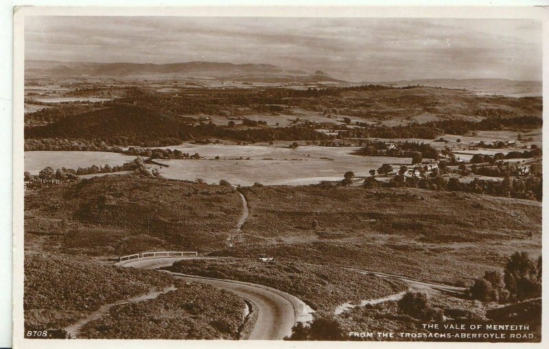 Scotland Postcard - The Vale of Menteith from The Trossachs - Real Photo ZZ1229