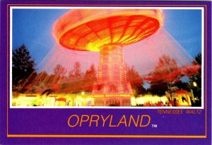 Nashville, TN Tennessee OPRYLAND AMUSEMENT PARK Swing Ride/Night 4X6 Postcard