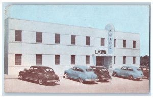 c1960 Lawn Hotel Lemmon Oak Lawn Avenues Exterior Parking Dallas Texas Postcard 