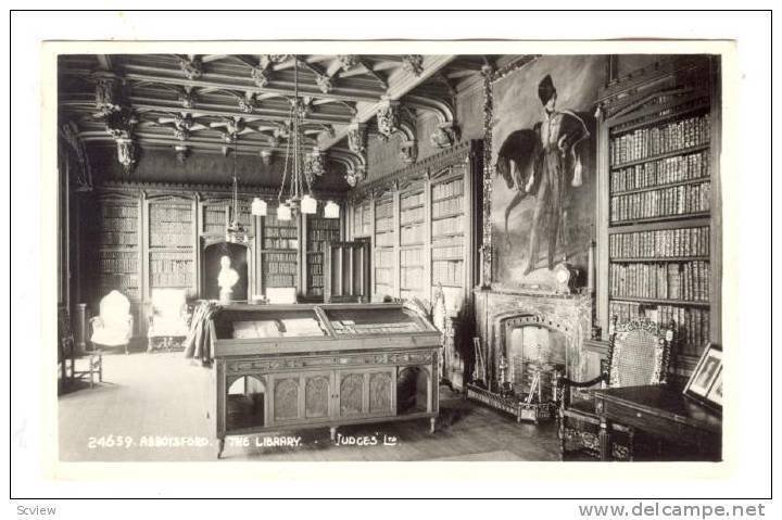 RP: Library interior , Abbotsford , UK, 1910-30s