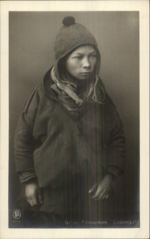 Norway Finmarken Sami Laplander Lappegut Ethnic c1910 FINE PHOTOGRAPHY RPPC 