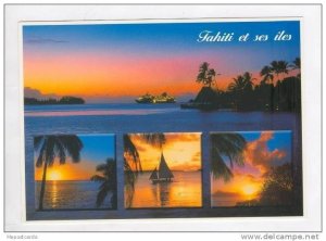 Tahiti, 60-80s, 4-views with Ocean liner