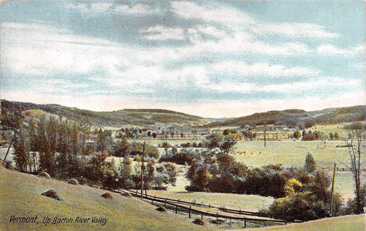 VT, Vermont BARTON RIVER VALLEY VIEW Orleans County c1900's Postcard