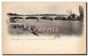 Old Postcard Montereau The Moscow bridge on & # 39Yonne