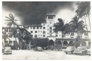 PanCoast Grand Hotel Miami Beach Florida Old Cars Postcard Posted 1945