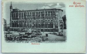 GRUSS aus AACHEN, Germany   RATHAUS  City Hall   ca 1900s  UDB  Postcard